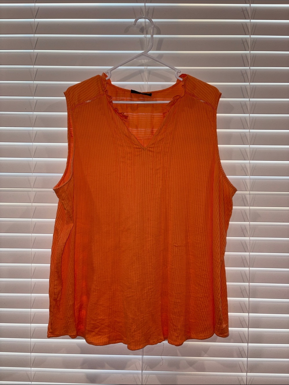 Lane Bryant Women's Sleeveless V-Neck Ribbed Tank - Orange